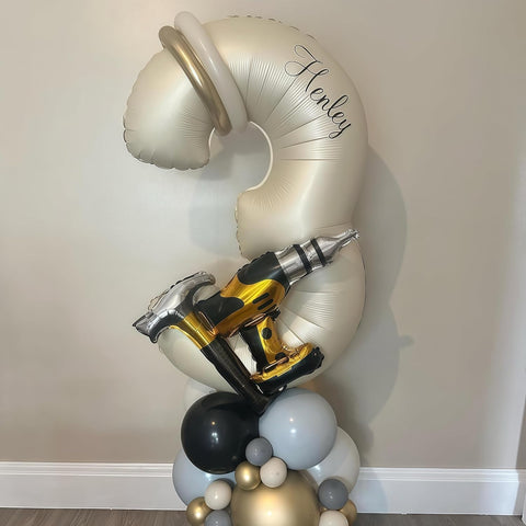 Cream Number 4 Balloons,40 Inch 4 Balloons Giant Helium Foil Mylar Beige 4 Balloon Number for Birthday Party Anniversary Decorations