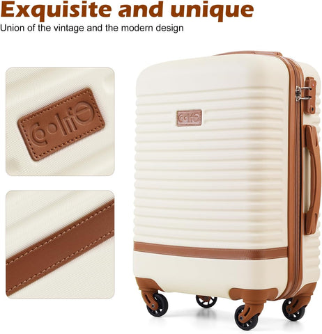 Coolife Luggage Set Carry On Suitcase,3 piece, Dark Green(BP/TB/20)