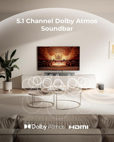 ULTIMEA 5.1CH Surround Sound Bar System with Dolby Atmos, Poseidon M60