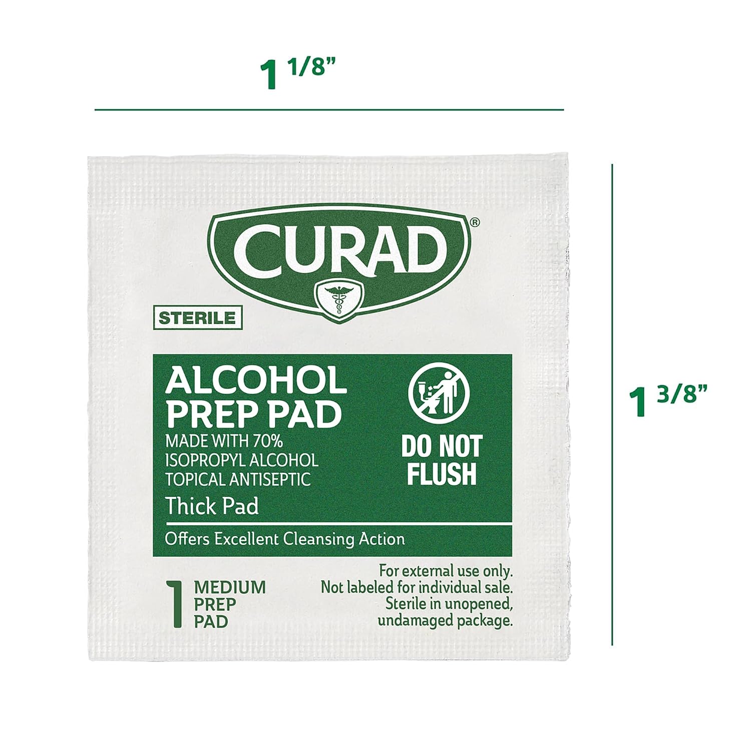 CURAD Alcohol Prep Pads, 400 Count, Medium 70% Isopropyl Alcohol Wipes, Individually Wrapped, First Aid Alcohol Swabs for Cuts & Scrapes, Medical Alcohol Pads