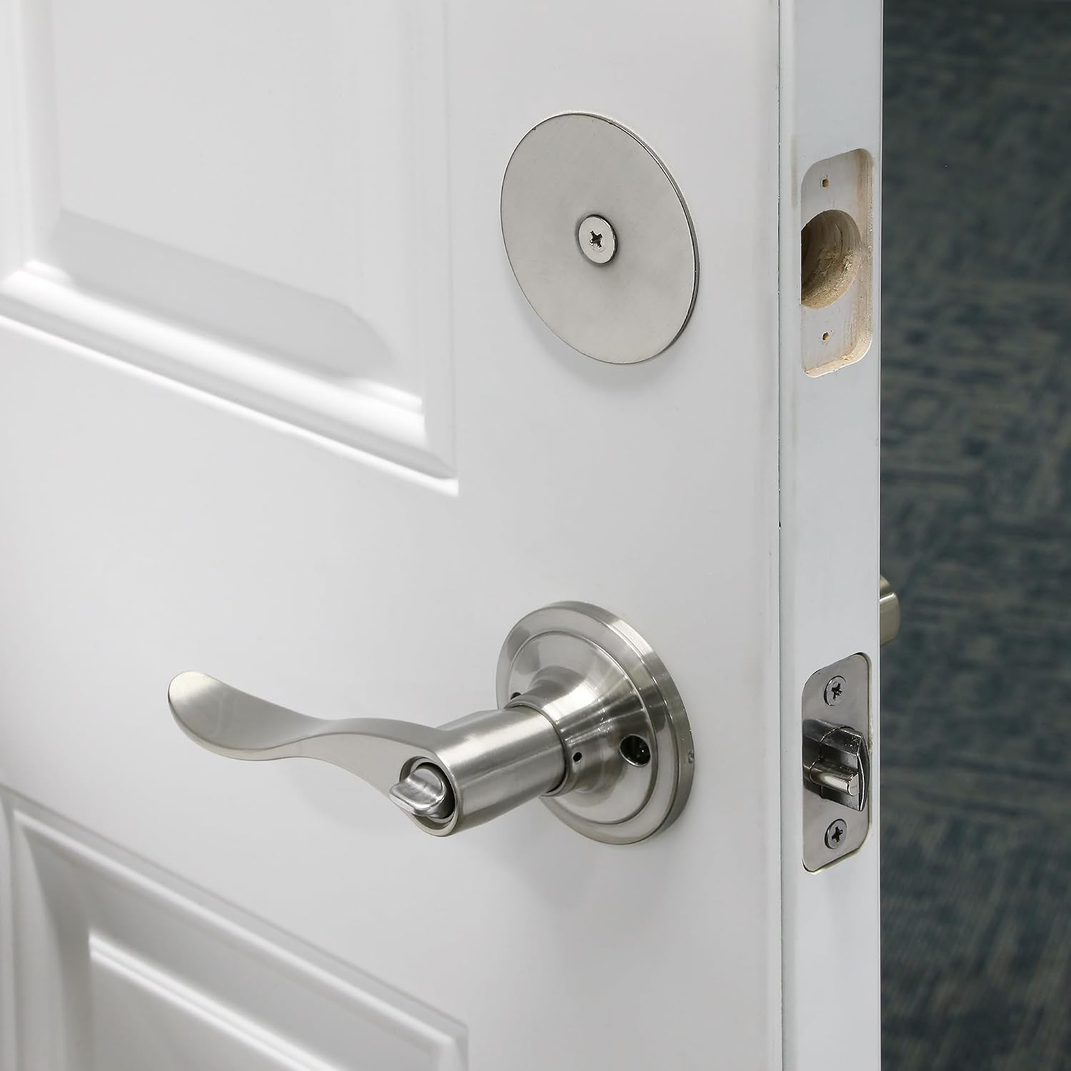 Prime-Line U 10677 Steel Door Hole Cover Plate, Stainless Steel (Single Pack)
