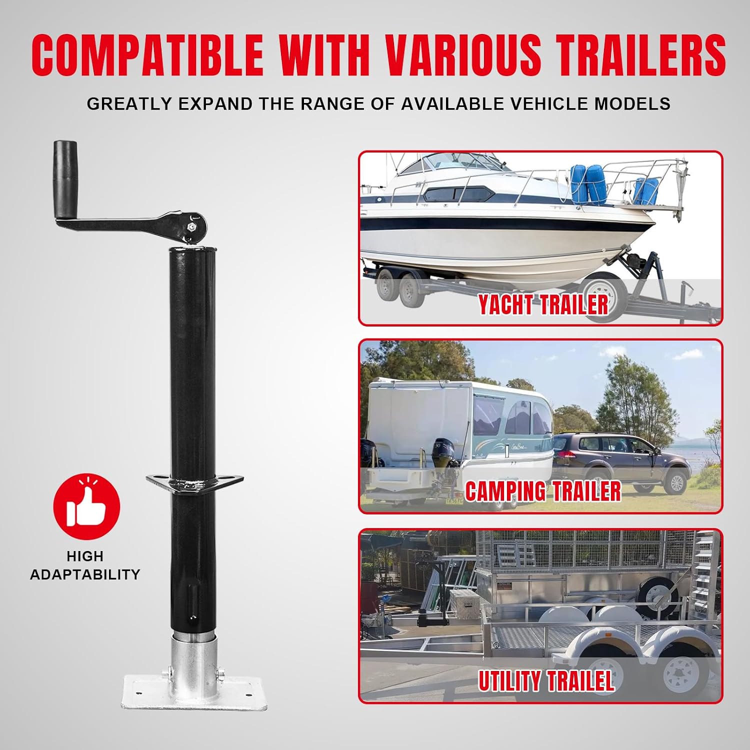 Big RED ATR39004R Torin A-Frame Trailer Jack, 1 Ton (2,000 lb) Capacity