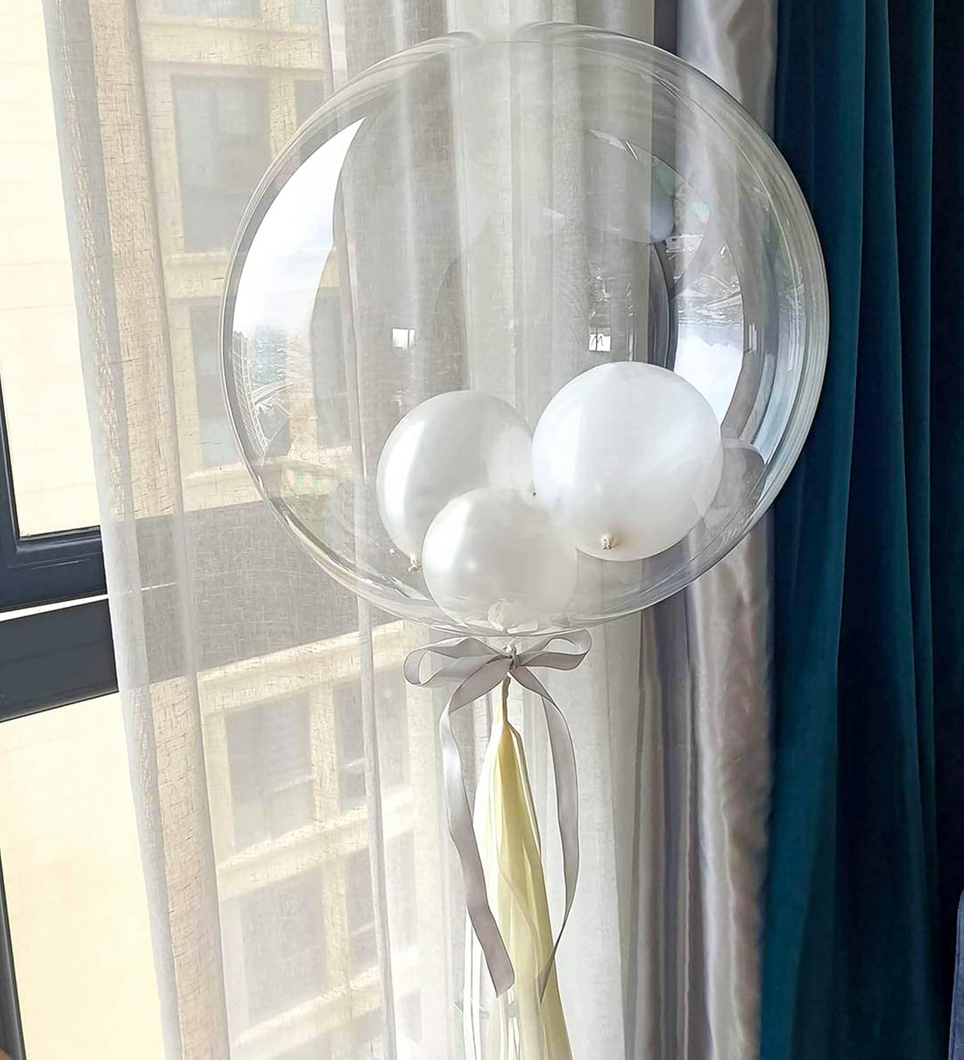 36 Inch Bobo Balloons, 8 Pcs Clear Bobo Balloon, Large Bubble Balloons