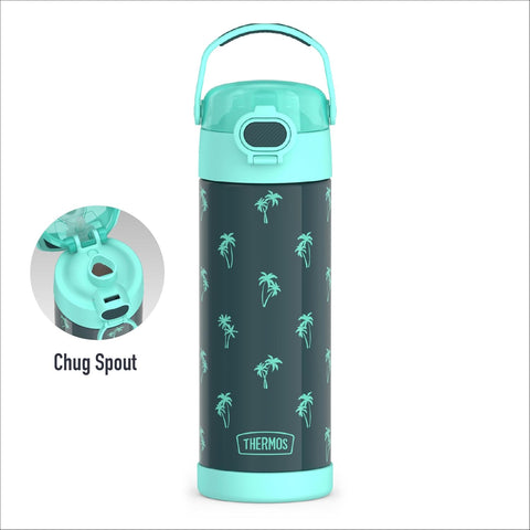 THERMOS FUNTAINER Water Bottle with Spout, 16oz, Palm Trees