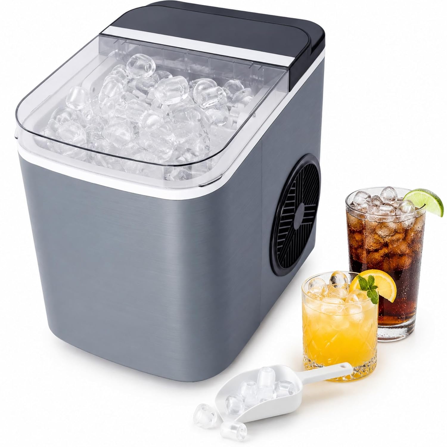 Ice Maker Countertop, Portable Ice Machine Self-Cleaning 26 lbs/Day