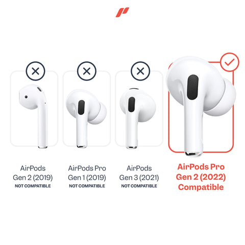 Proof Labs 4 Pairs for AirPods Pro 2 Ear Hooks Covers [Added Storage Pouch] Accessories Compatible with Apple AirPods Pro Generation 2 (White)