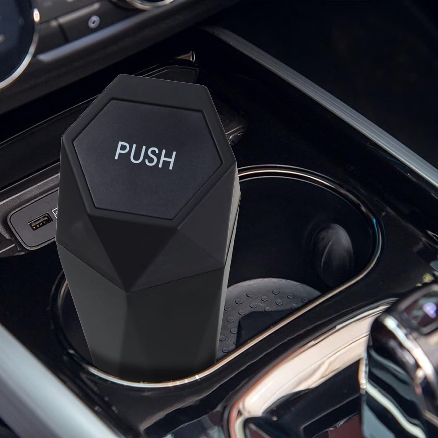 BFXM Car Trash Can Small Trash Bin with Lid, Car Accessories for Women