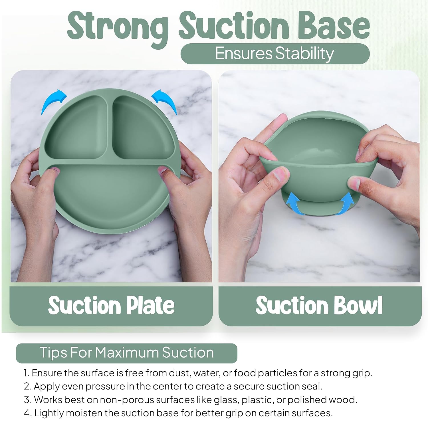 O'doe Baby Weaning Set – 15 Pcs Silicone Baby Feeding Set with Suction Plate, Bowl, Bib, Sippy Cup, Fruit Feeder & Freezer Tray – Baby Plates and Bowls Set for 3M+ | BPA-Free Baby Dishes & Utensils