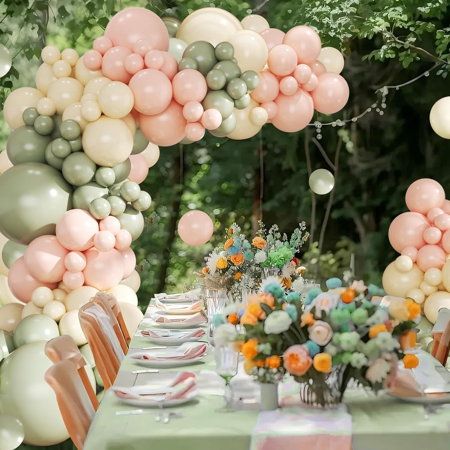 Sage Green Balloon Arch Kit for Baby Shower Bridal Shower Decorations