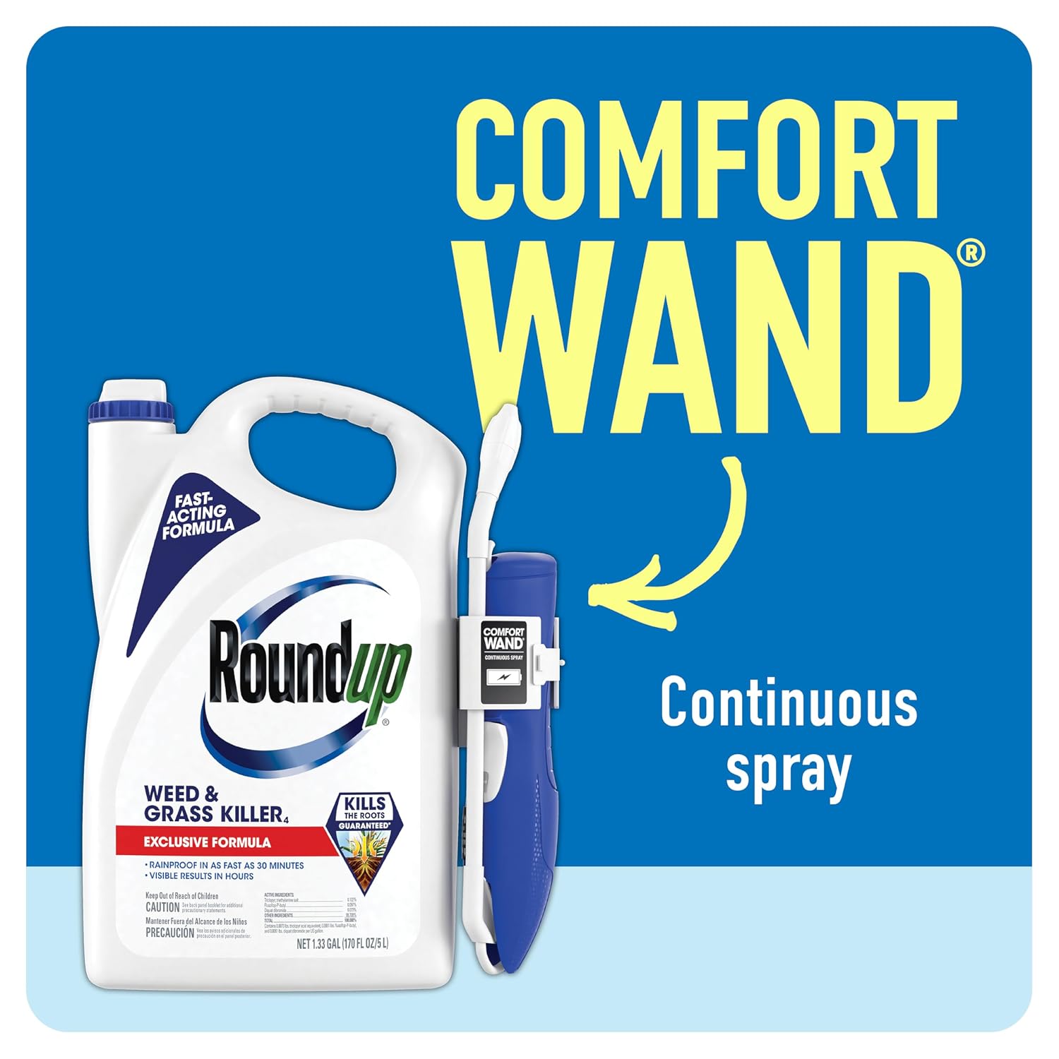 Roundup Weed & Grass Killer4 with Comfort Wand, 1.33 gal.