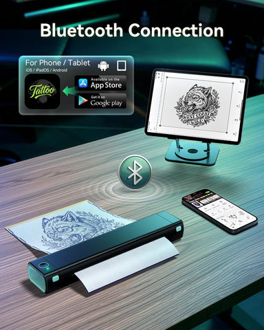 Phomemo M08F Tattoo Stencil Printer, Bluetooth, Wireless, Thermal, Portable