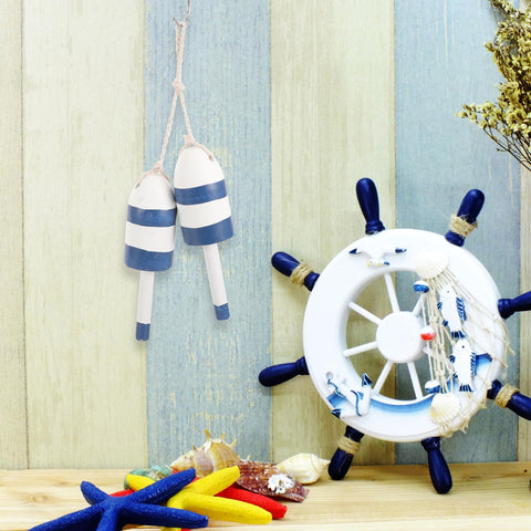 UKCOCO Mediterranean Nautical Wooden Wall Float - Vintage Hanging Ocean Decor for Home, Coastal Beach House, or Bathroom, Rustic Marine Style