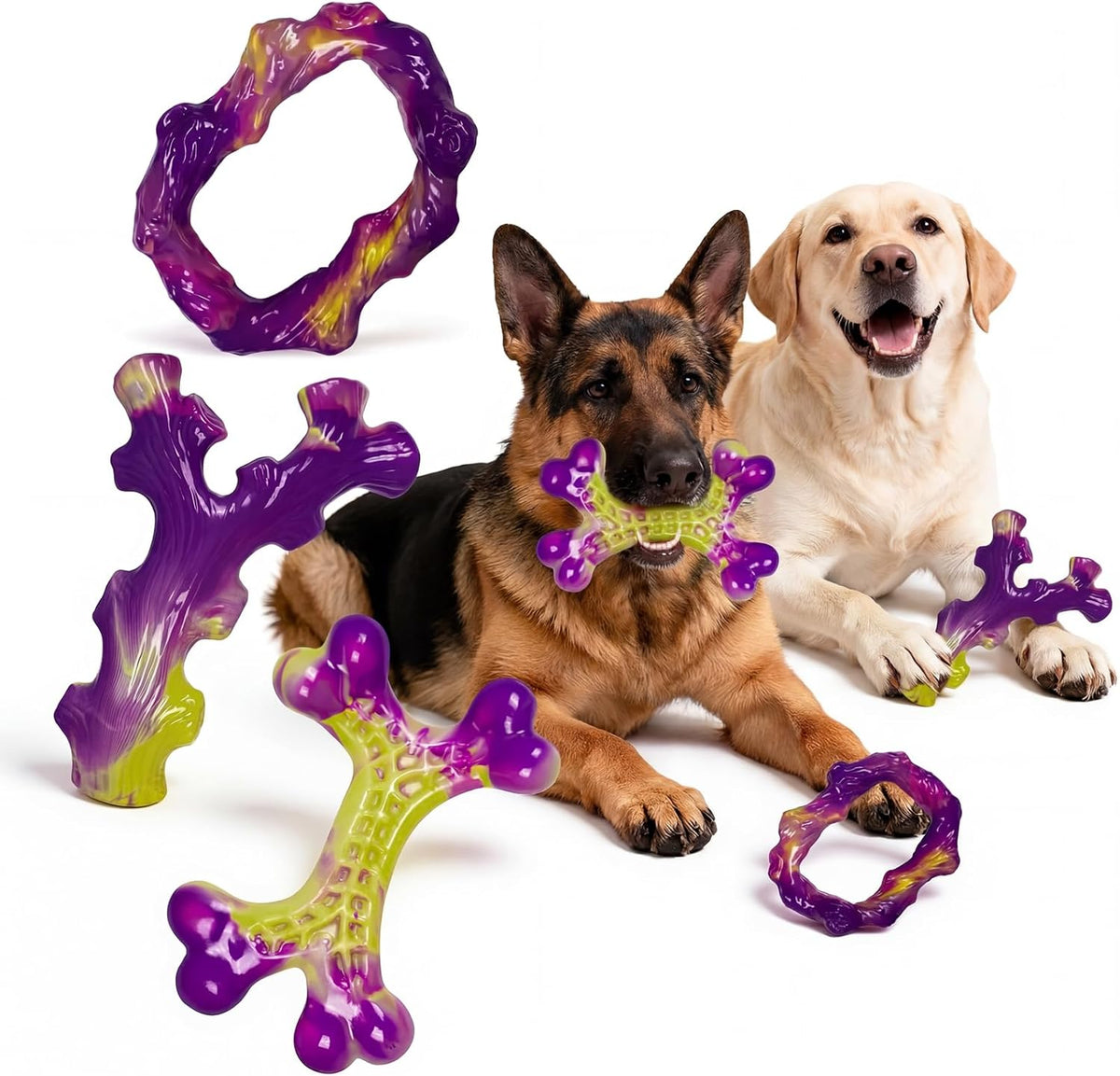 Frienhund 6-Pack Dog Toys for Aggressive Chewers: Dog Toy for Aggressive Chewer Large Breed, Dog Toy to Keep Them Busy, Dog, Bacon Flavor