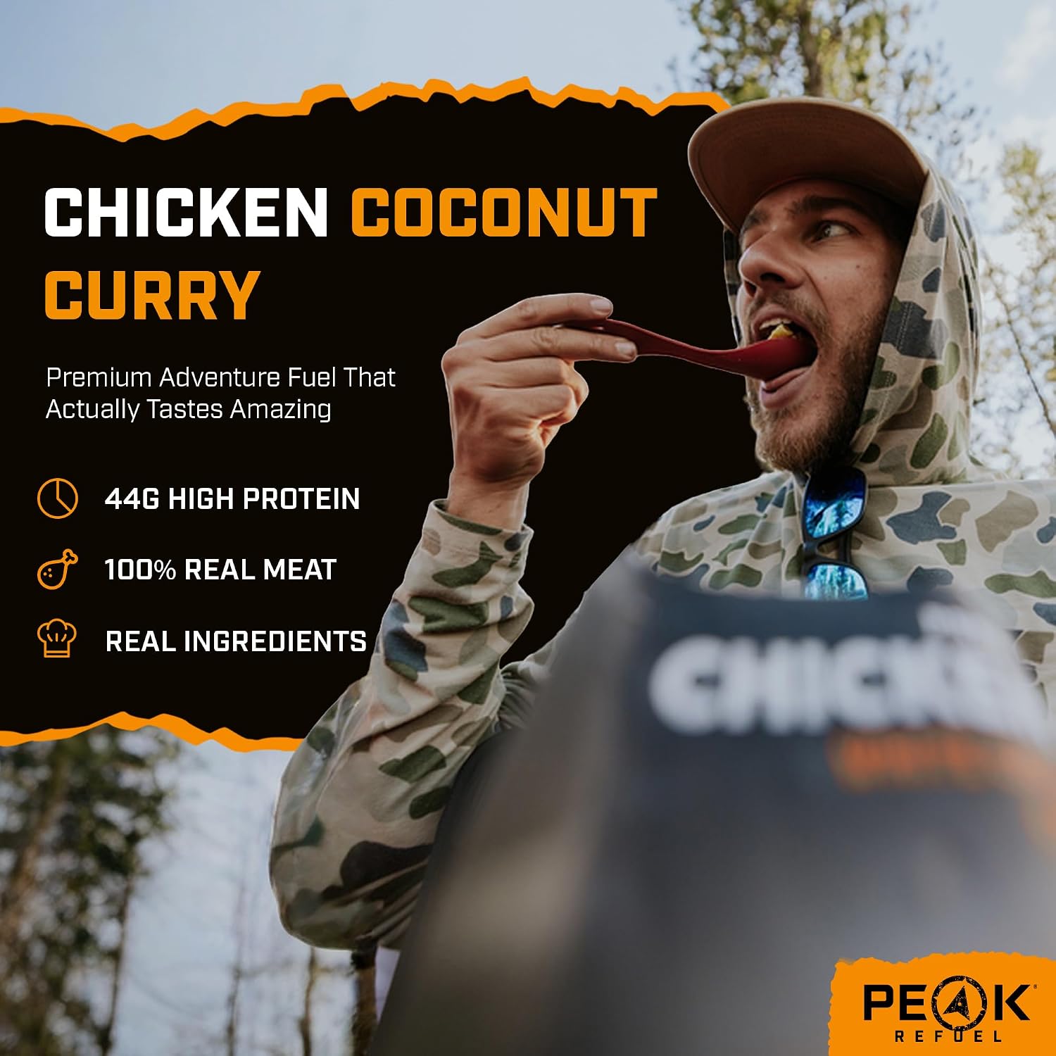 Peak Refuel Chicken Coconut Curry Freeze-Dried Camping Meal with Real Meat