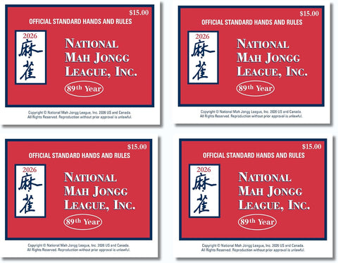 National Mah Jongg League 2026 Mahjong Large Size Cards Four-Pack Bundle - Official Hands and Rules for American Mahjong (Four Large-Size Cards)