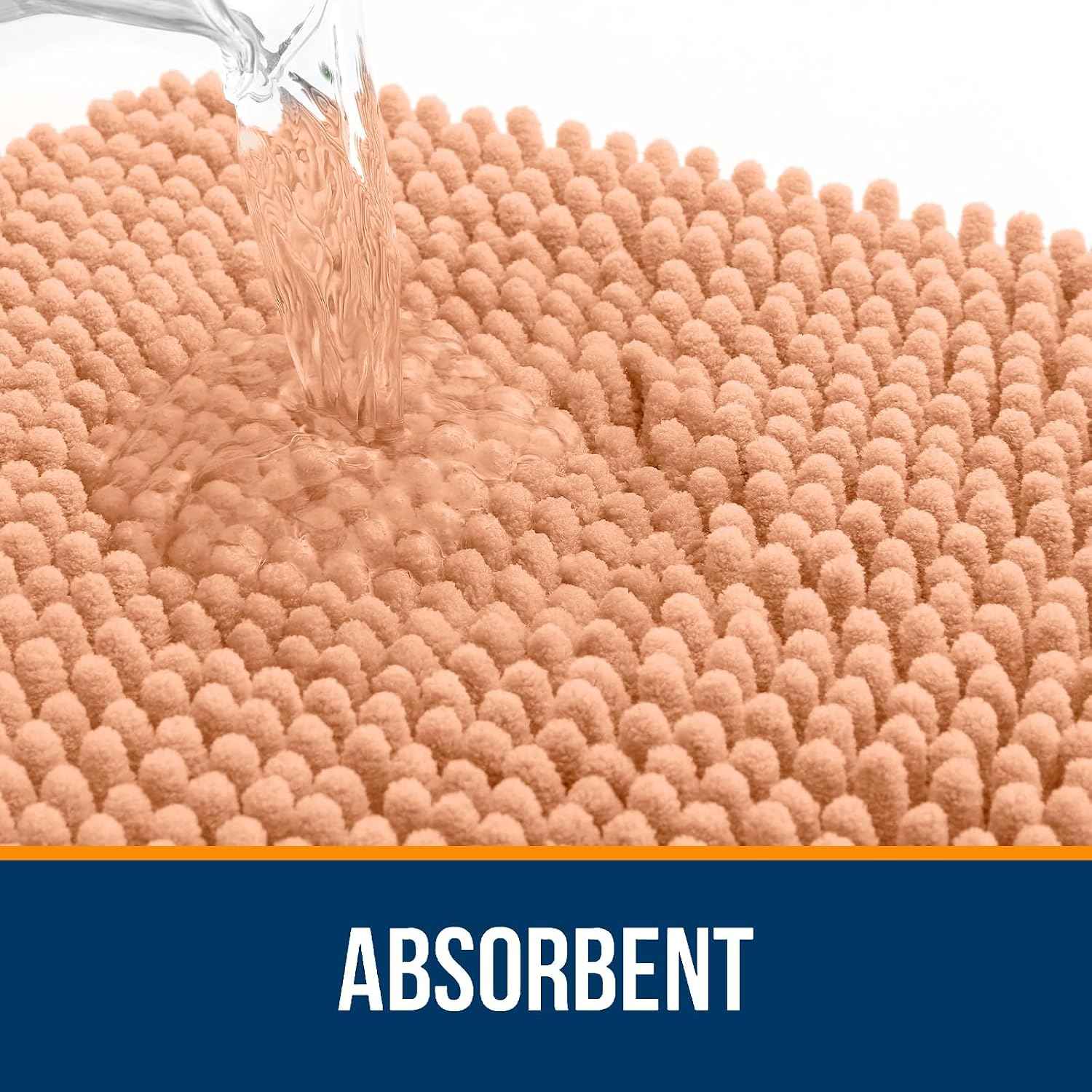 OLANLY Bathroom Rugs 36x24, Extra Soft Absorbent Chenille Bath Rugs