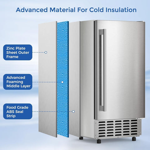 Electactic Nugget Ice Machine, Commercial Undercounter Ice Maker
