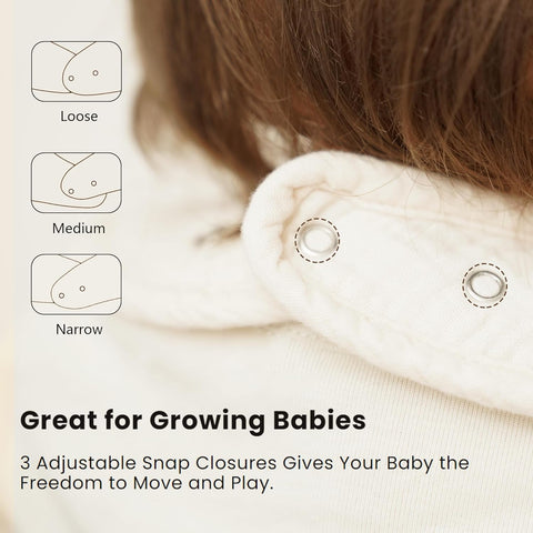 Konssy 8-Pack Muslin Baby Bibs, Adjustable Fit for Drooling and Teething