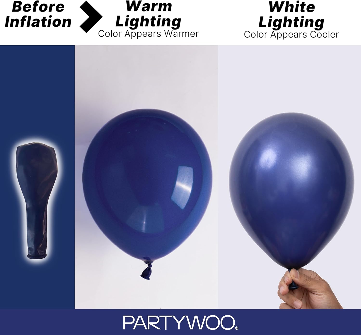 PartyWoo Navy Blue Balloons 152pcs Different Sizes of 18 12 10 5 Inch Dark Blue Balloon Arch Kit Garland for Graduation Wedding Sports Baby Shower Birthday Bachelorette Party Decorations Blue-Z90