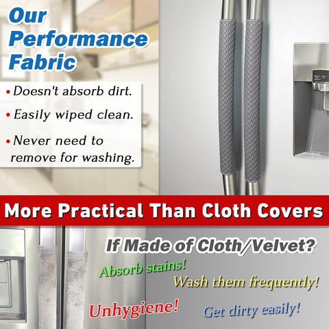 Refrigerator Door Handle Covers, 5 PCS, Performance Appliance Handle Covers, Non-Slip Fridge Door Handle Covers, Keep Your Kitchen Clean, Microwave Oven Dishwasher door Handle Protectors(Dark Gray)