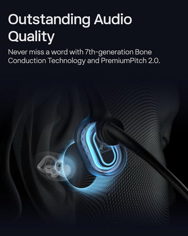 SHOKZ OpenComm2 UC Open-Ear Headset, USB-A Dongle, Noise-Canceling Mic