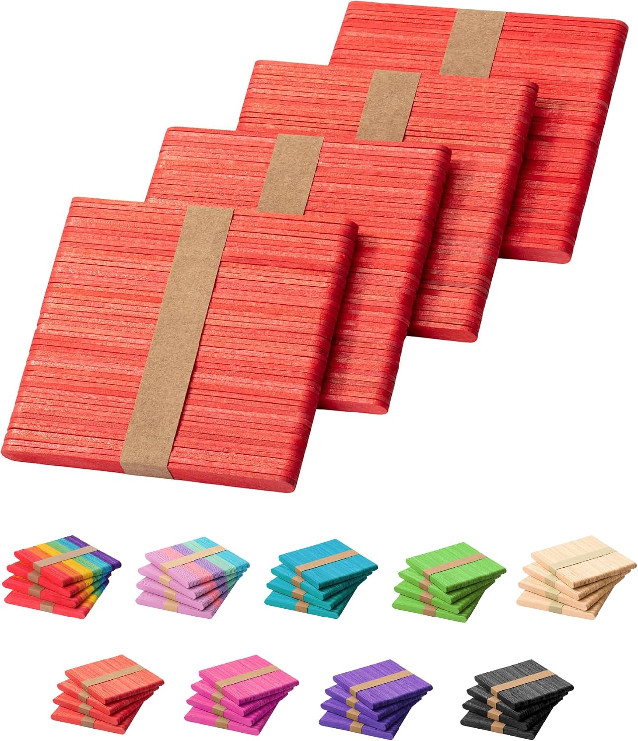 Mr. Pen- Red Popsicle Sticks, 4.5 Inch, 200 Pack