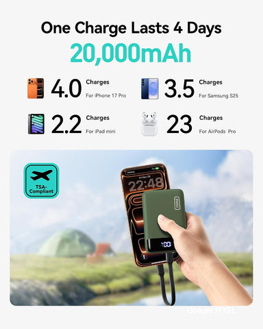 INIU Portable Charger, Smallest 20000mAh 22.5W Fast Charging Power Bank