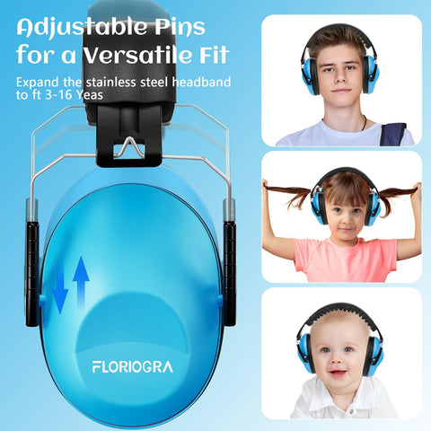 Floriogra 2 Pack Noise Canceling Headphones for Kids, Kids Ear Protection Earmuffs for Autism, Toddler, Children, Noise Cancelling Sound Proof Earmuffs/Headphones for Concerts, Air Shows, Fireworks