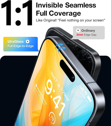 UltraGlass TOP 9H+ Armor for iPhone 13 Screen Protector, 2 Pack