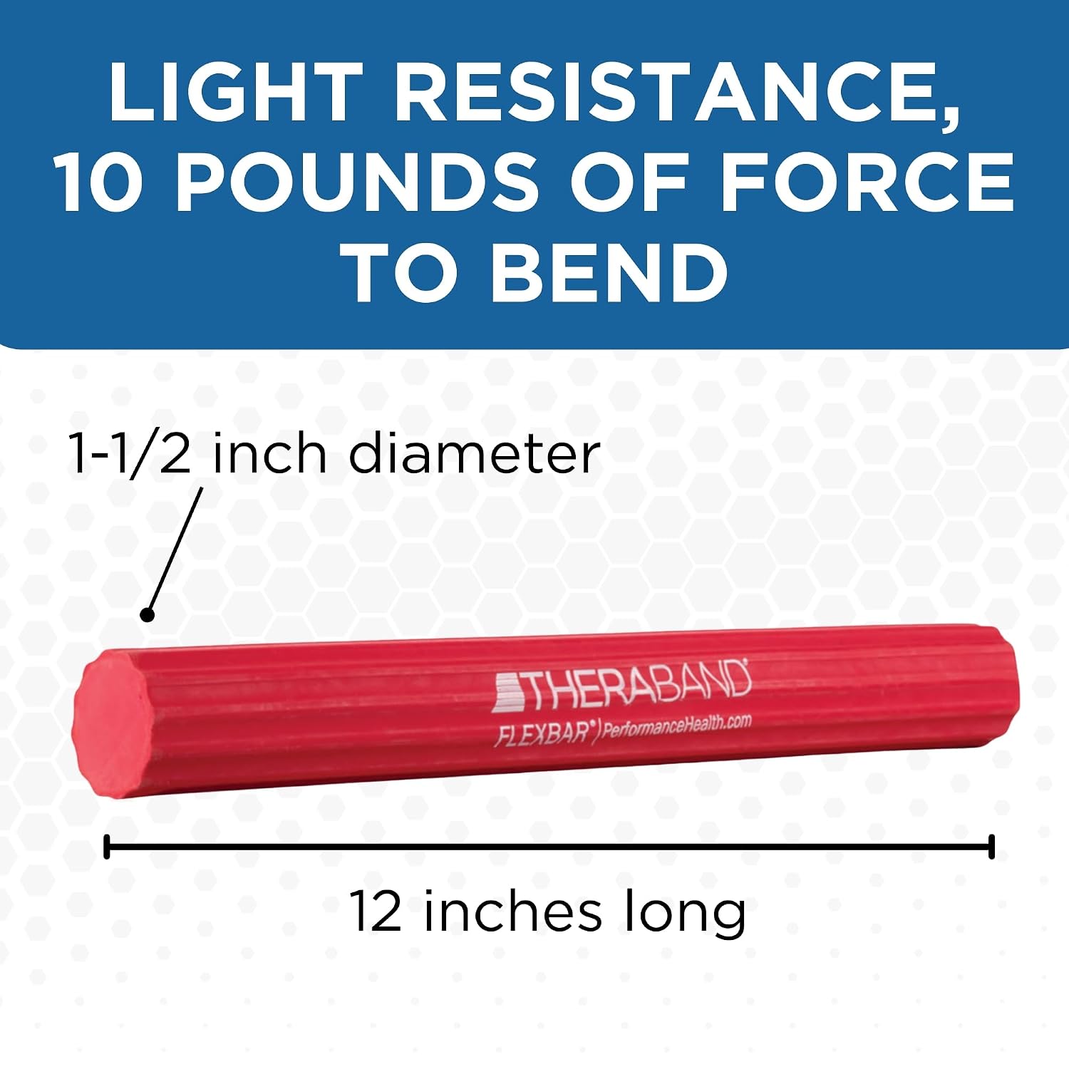 THERABAND FlexBar Resistance Bar, Physical Therapy, Flex, Elbow, Wrist, Red