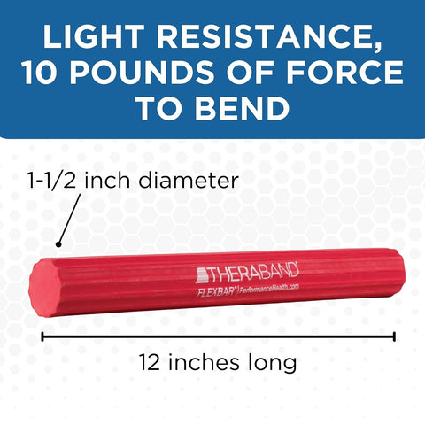 THERABAND FlexBar Resistance Bar, Physical Therapy, Flex, Elbow, Wrist, Red