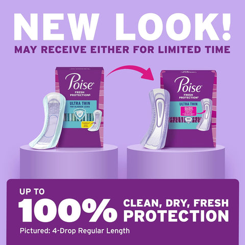 Poise Ultra Thin Incontinence & Postpartum Pads for Bladder Leaks, 5 Drop Maximum Absorbency, Long Length, 108 Count (Packaging May Vary)
