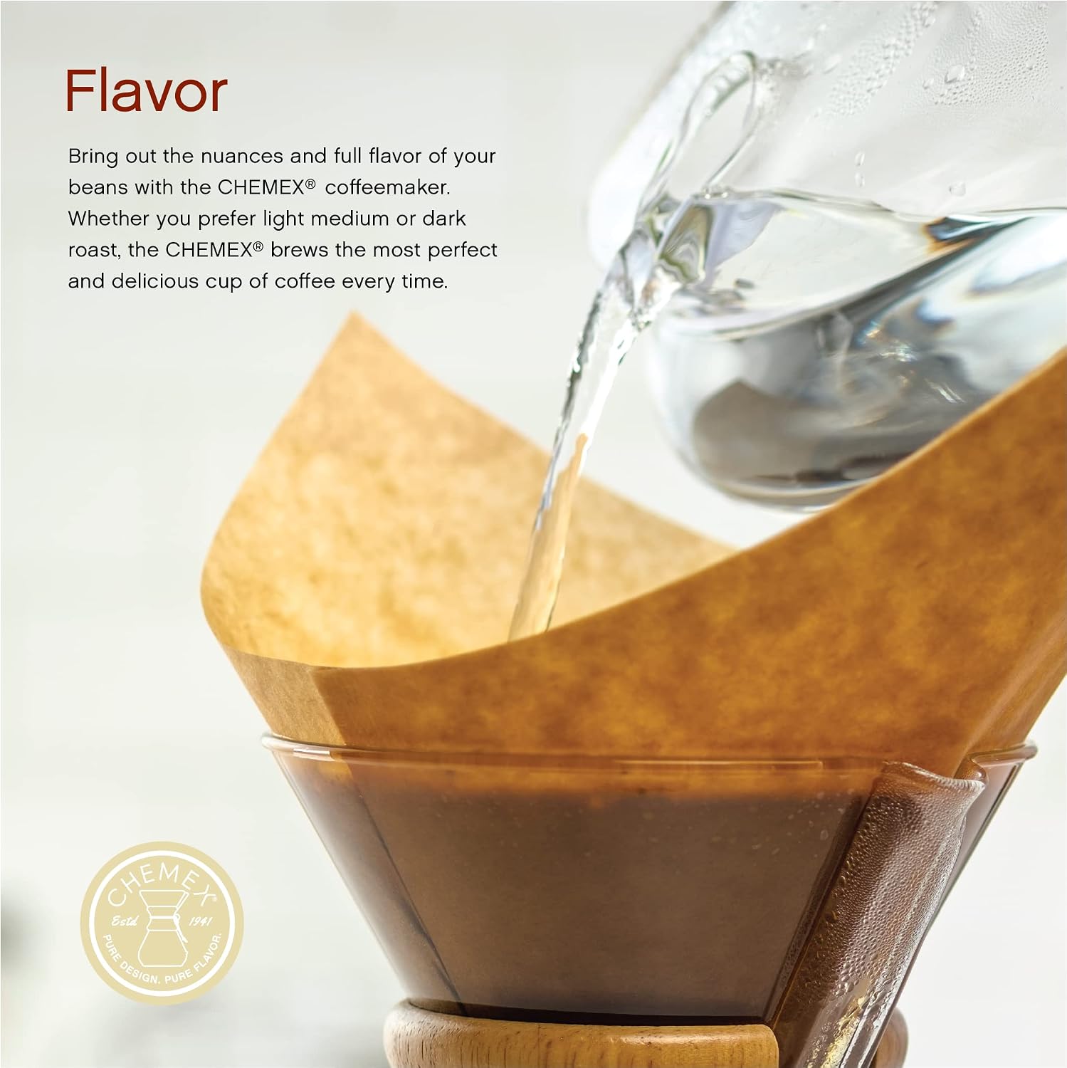 Chemex Unbleached, Pour Over FSU-100, 100ct