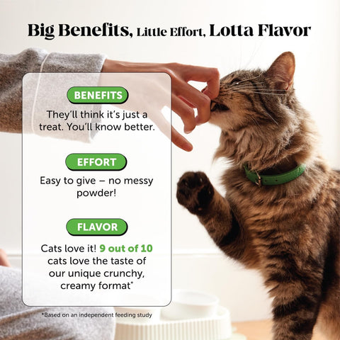 Cat Hairball Remedy Treats - Dual Texture Crunchy Creamy Hairball Treatment for Cats, Furball Relief Control Supplement with Fiber, Fish Oil for Indoor Cats Skin Coat Digestion (30-Day Supply)
