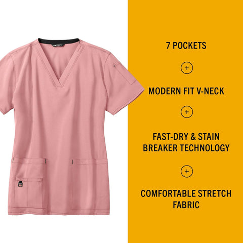 Carhartt Cross-Flex Scrubs for Women, V-Neck Scrub Tops