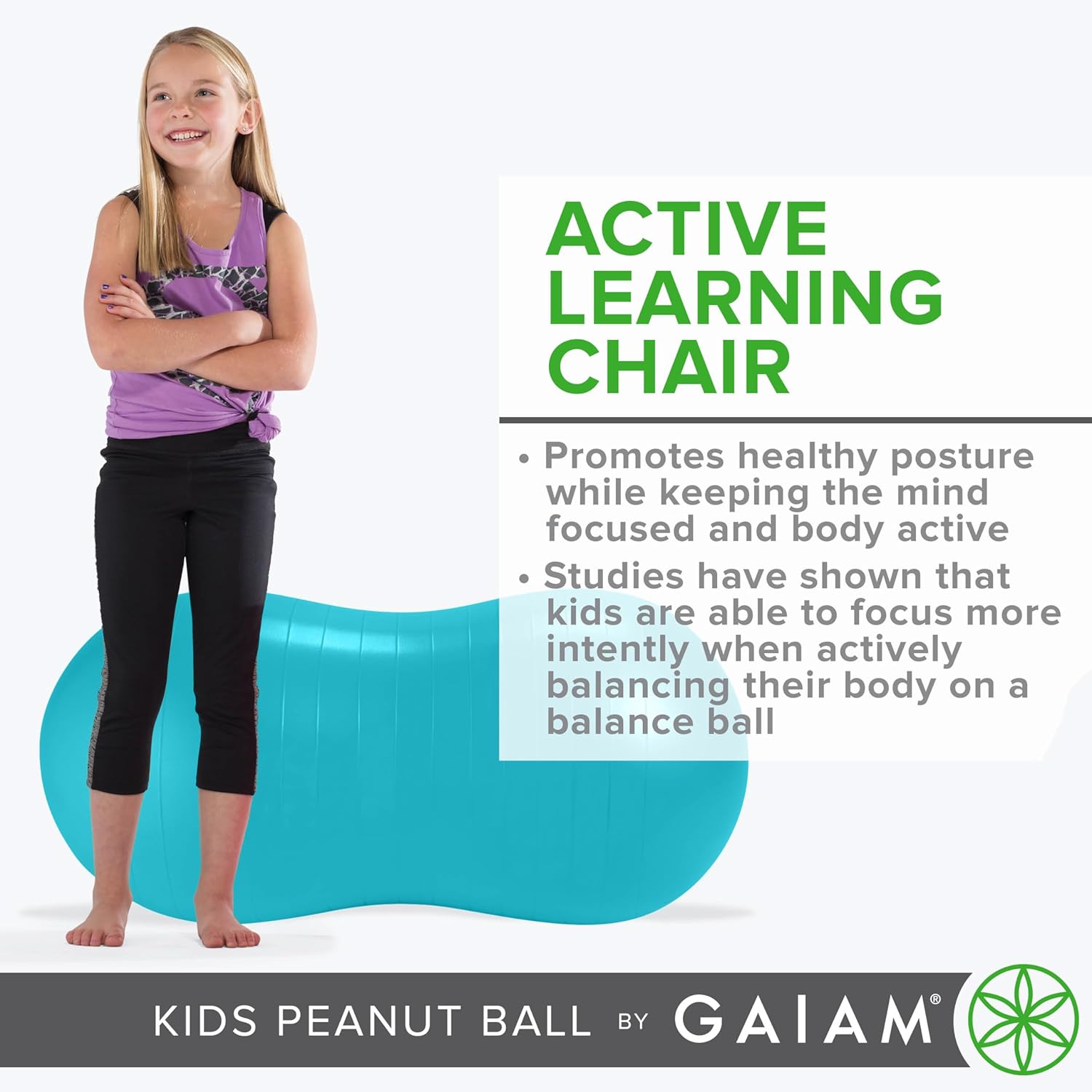 Gaiam Kids Peanut Ball Chair, Flexible Seating for Classroom