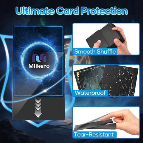 500 Counts Black Card Sleeves, Matte Card Sleeve Deck Card Protectors, Trading Card Sleeves Fit for MTG, TCG and Sports Cards