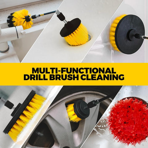Holikme 22Pack Drill Brush Attachments Set, Scrub Pads & Sponge, Buffing Pads, Power Scrubber Brush, Car Polishing Pad Kit,Wax Applicator Pad,Car Cleaning Kit,Cleaning Supplies,Masonry Brushes,White