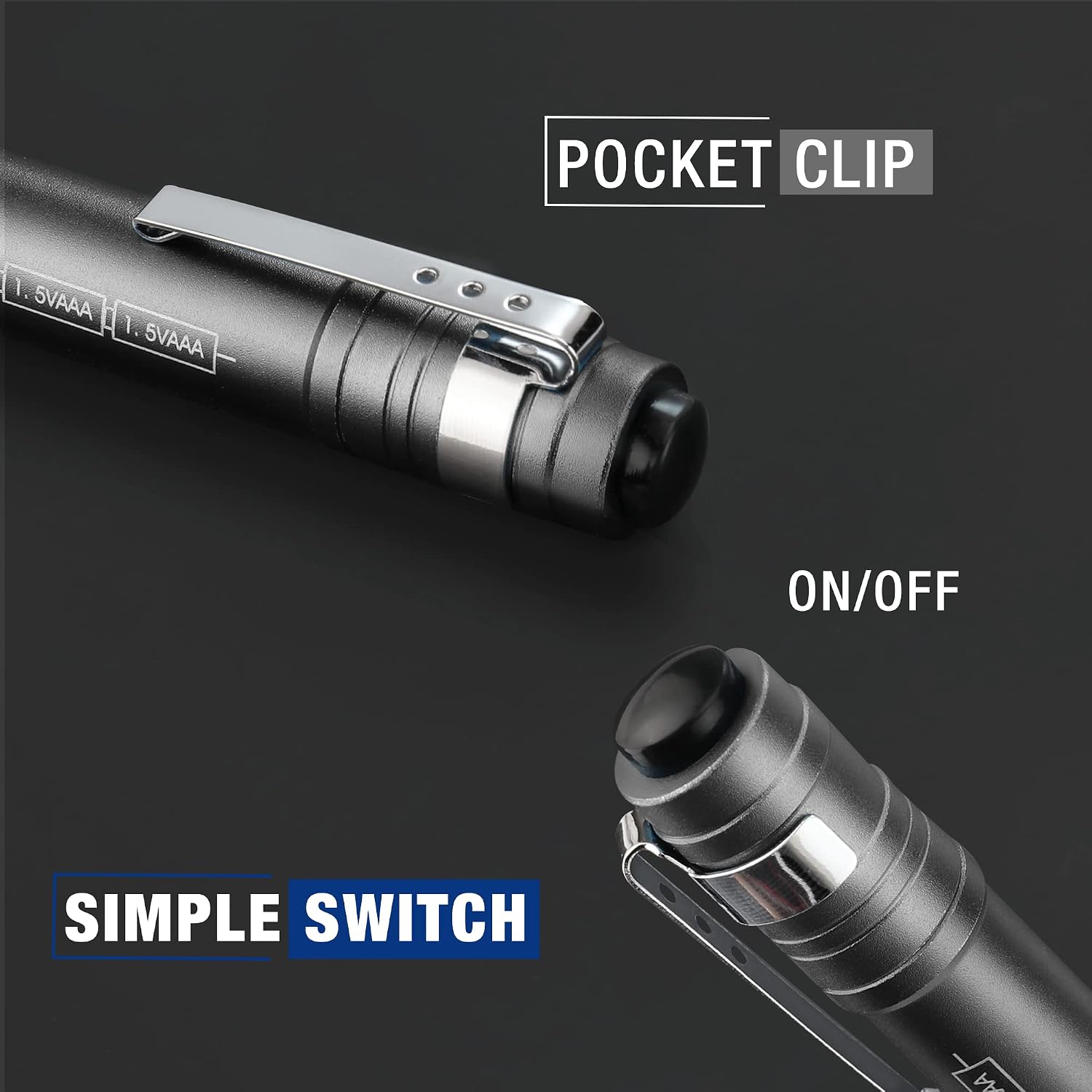 WORKPRO LED Pen Light, Aluminum Pen Flashlight, Pocket Flashlight with Clip