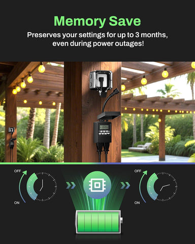 BN-LINK Outdoor 7-Day Programmable Timer Outlet, 2 Outlets, 2 Pack