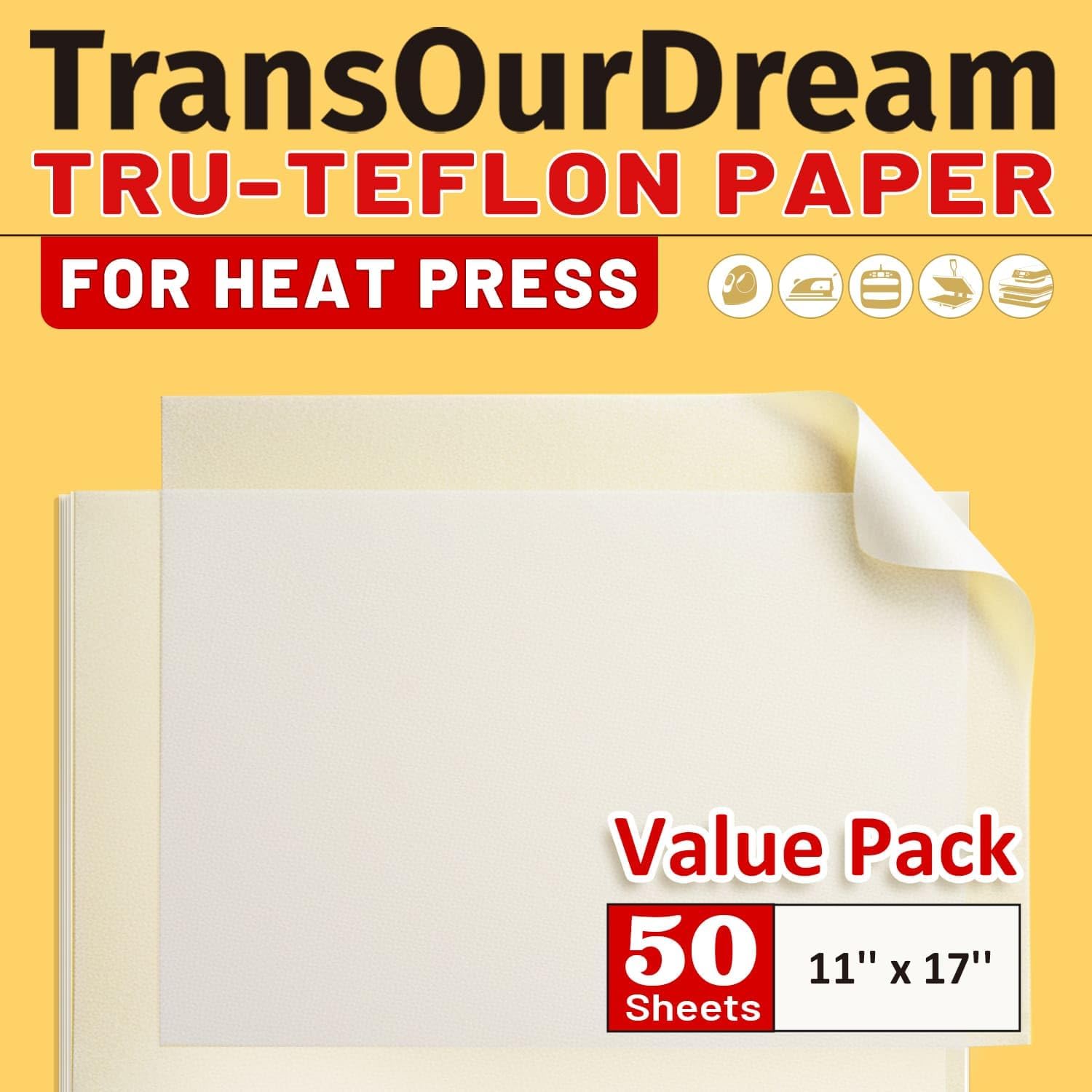 TransOurDream Heat Transfer Paper for Laser & Inkjet Printer (10 Sheets, 8.5x11", Light) Iron on Transfers for Light Fabric, Printable Heat Transfer Vinyl for T Shirts