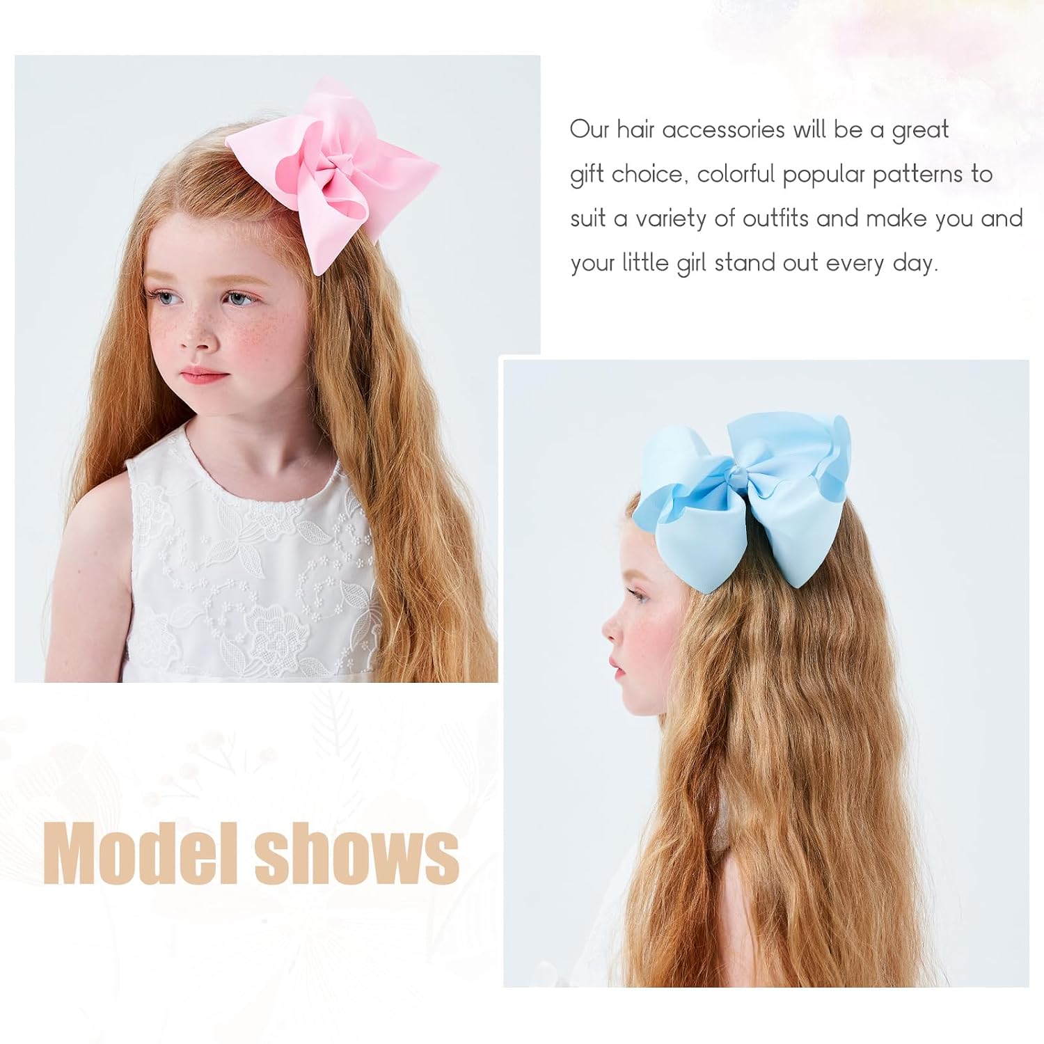 25PCS Big 6 Inch Hair Bows for Girls Grosgrain Ribbon Toddler Hair Accessories with Alligator Clips for Toddlers Baby Girls Kids Teens