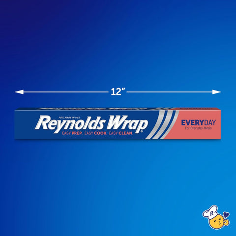 Reynolds Wrap Everyday Strength Aluminum Foil Roll, 12 Inch Wide, 200sq ft
