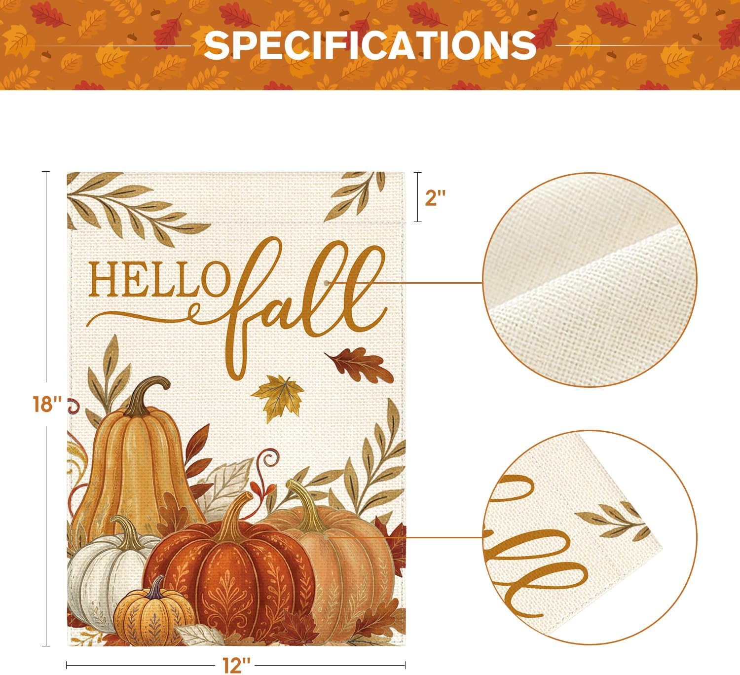 AVOIN colorlife Pumpkins Hello Fall Garden Flag 12x18 Inch for Outside