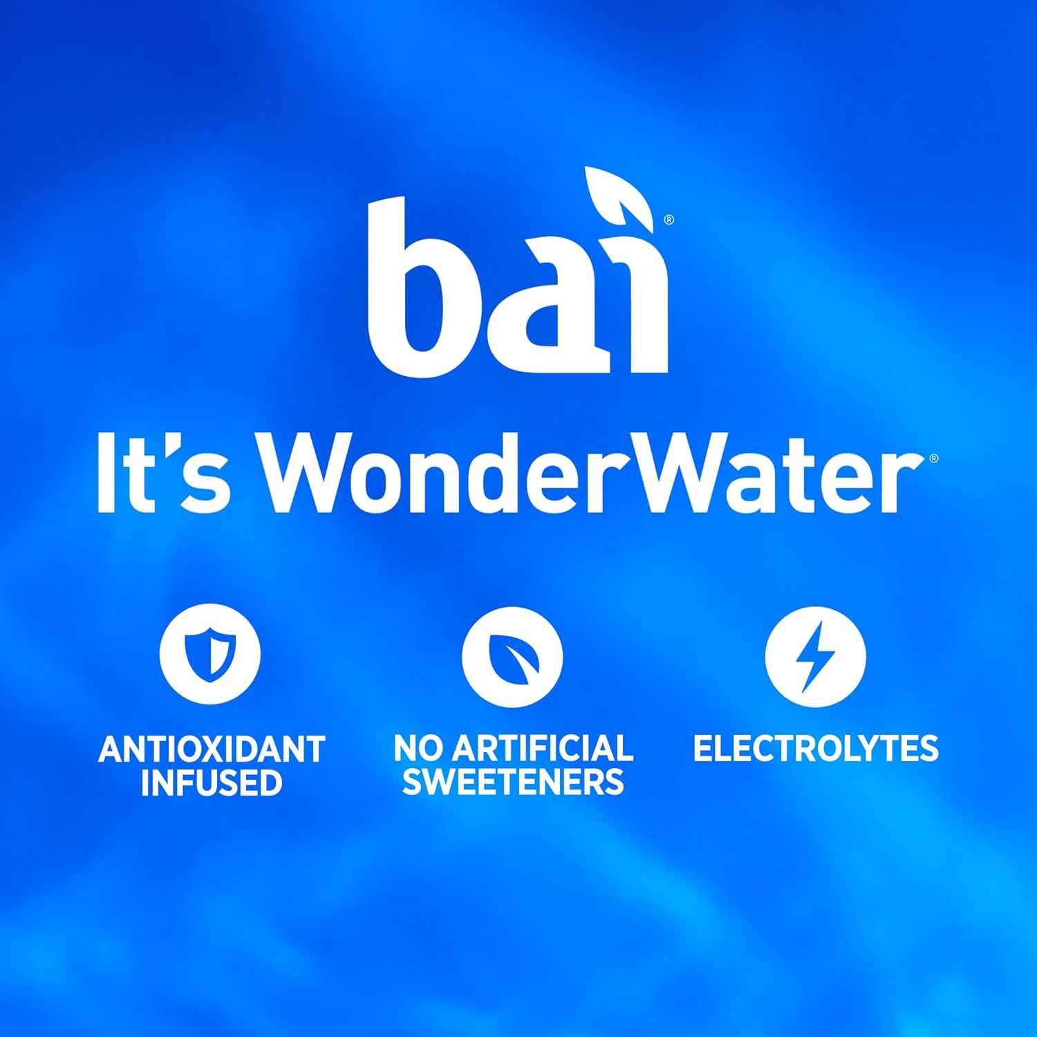 Bai Antioxidant Infused Water Beverage, Brasilia Blueberry, with Vitamin C and No Artificial Sweeteners, 18 Fluid Ounce Bottle, 12 Pack