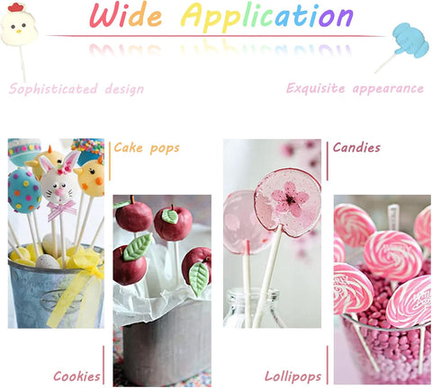 500 Pcs 4-Inch White Lollipop Sticks,Cake Pops Sticks,Paper Treat Sticks Sucker Stick for Cake Toppers,Dessert,Chocolate,Cookie,Candy(3mm)
