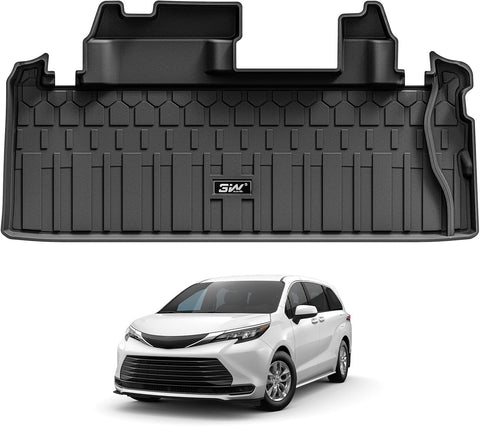 3W Cargo Mat for Toyota Sienna 2021-2026, TPE Custom Fit Trunk Liner