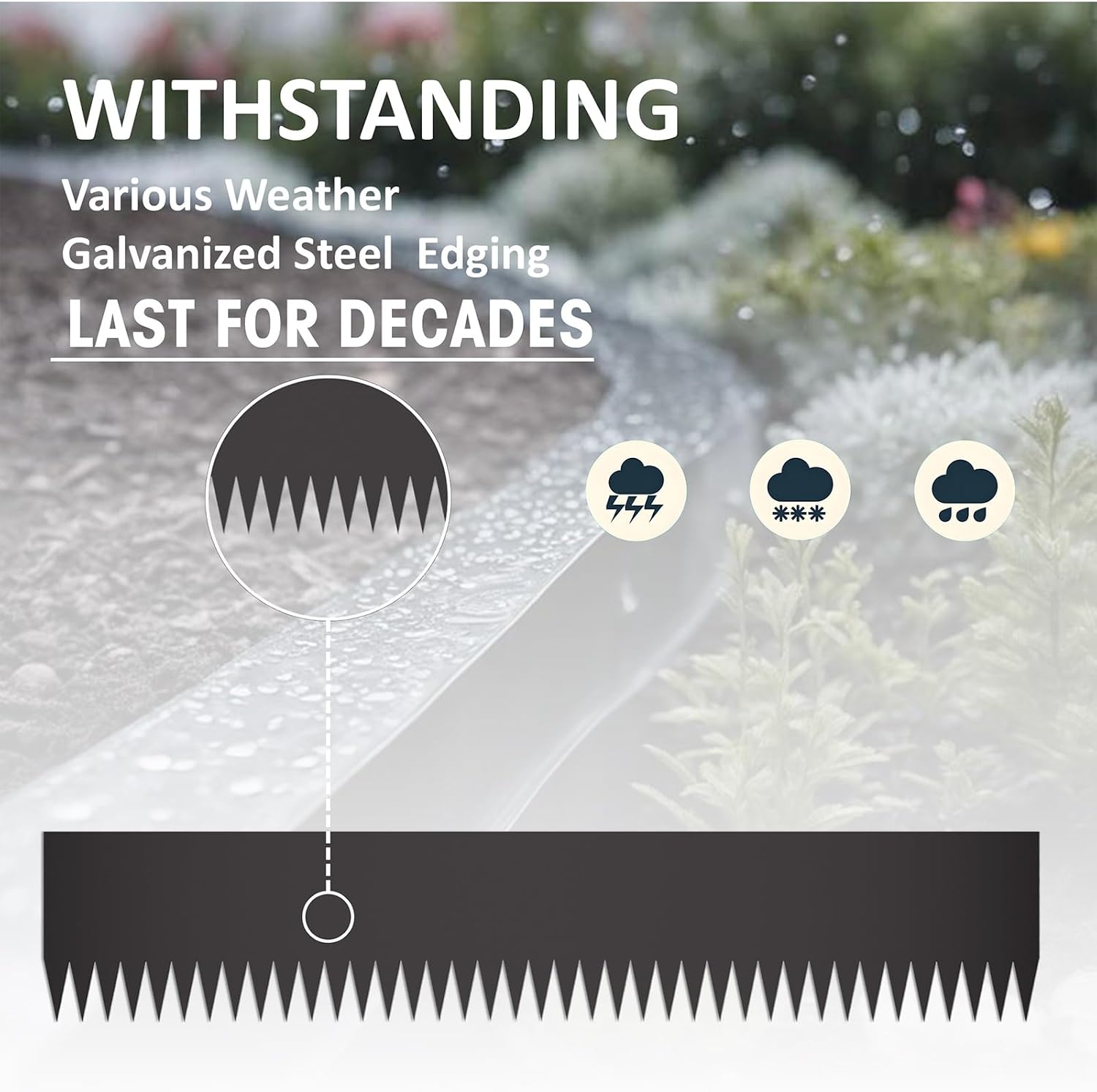 20ft. 6-Pack Galvanized Metal Edging for Landscaping - 40" L x 8" H Metal Landscape Edging with 6 Stakes, Hammer-in Steel Garden Border for Flower beds, Lawn & Yard (Black)