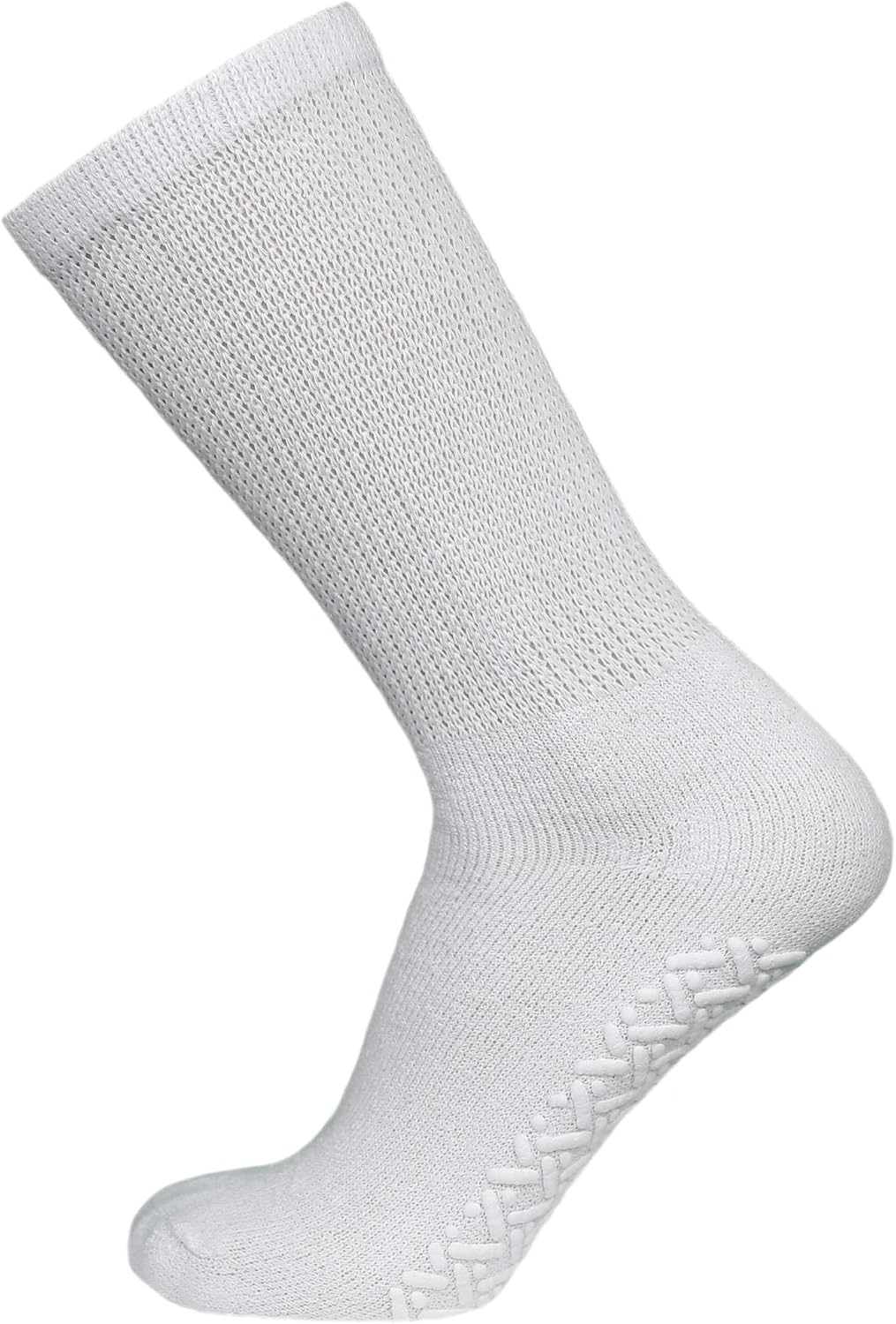 Brooklyn Socks Non-Skid Cotton Diabetic Neuropathy Crew Socks, Non-Binding Traction Control Multipack