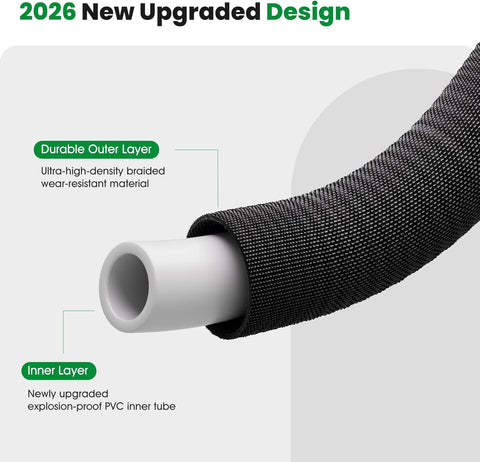 Garden Hose 100FT, Non-Expanding Water Hose Ultra Lightweight